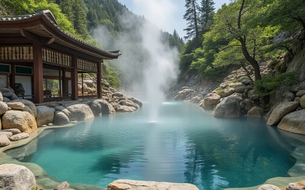 Geyser et honsen au Japon